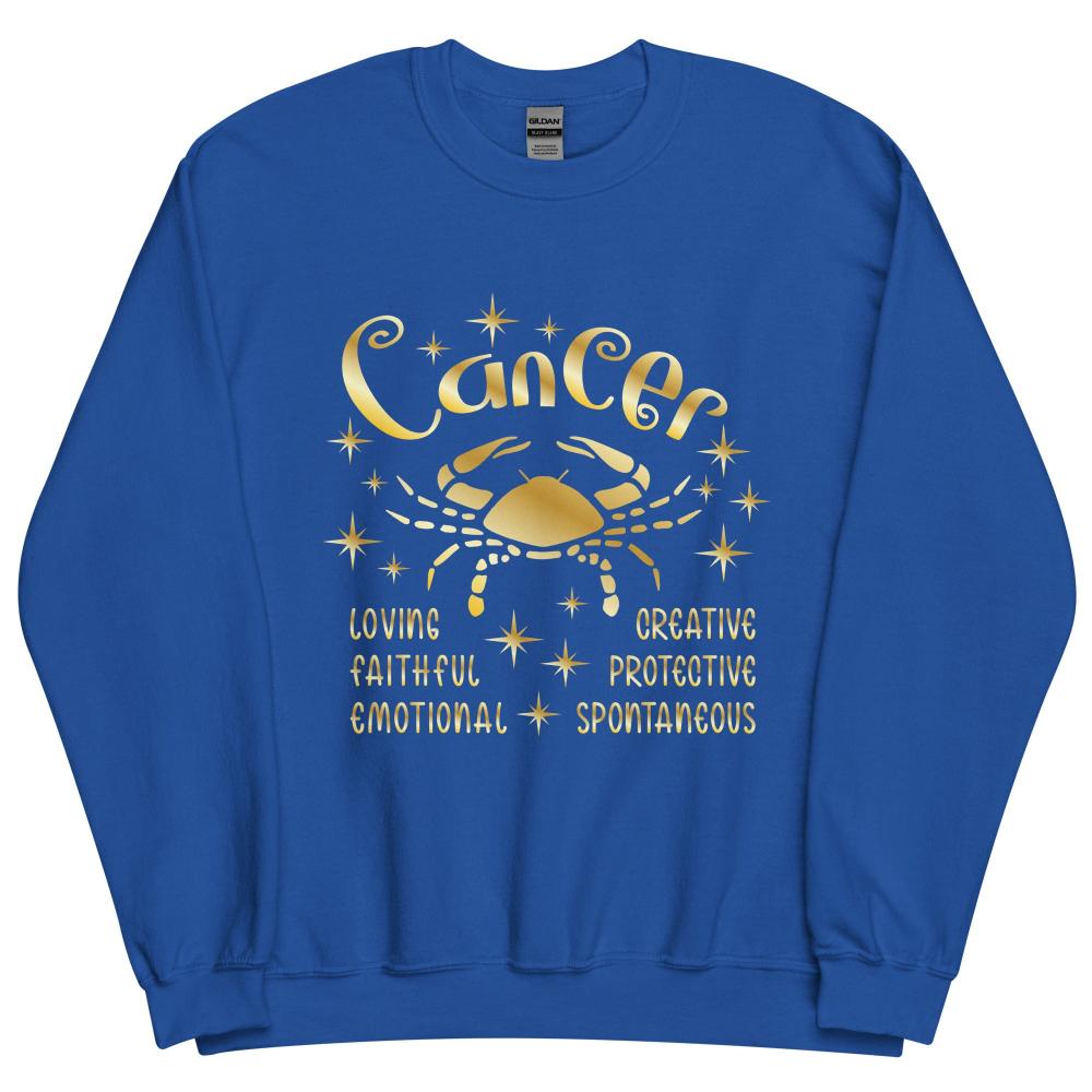 Cancer Zodiac Positive Traits Sweatshirt - Royal Color - https://ascensionemporium.net